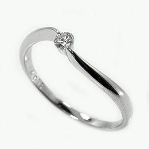 レディース 一粒 ダイヤモンド K10WGリング 指輪 10金 ダイヤ ホワイトゴールド 