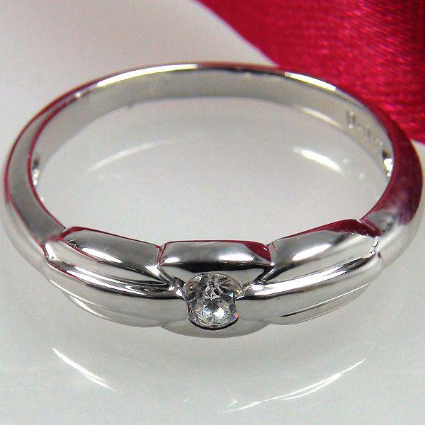 レディース 一粒 ダイヤモンド K10WGリング 指輪 10金 ダイヤ ホワイトゴールド 