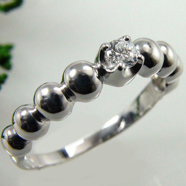 レディース 一粒 ダイヤモンド K10WGリング 指輪 10金 ダイヤ ホワイトゴールド 