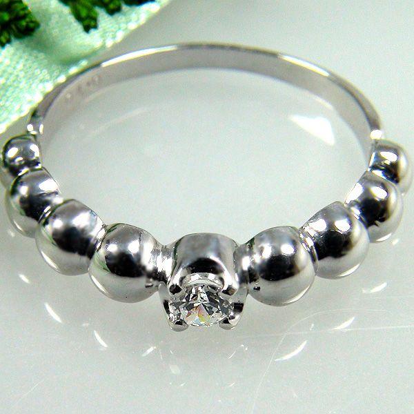 レディース 一粒 ダイヤモンド K10WGリング 指輪 10金 ダイヤ ホワイトゴールド 