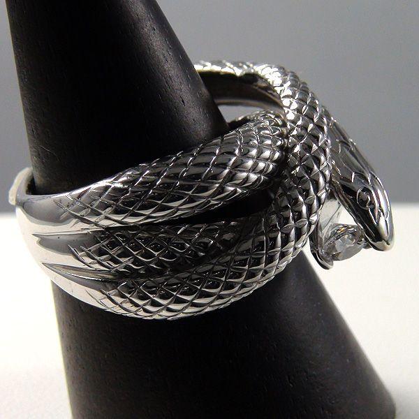 K10WGスネークリング指輪開運白蛇リング シグニティー