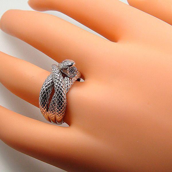 Ｋ10WGスネークリング K10WGスネークリング指輪開運白蛇リングシグニティー