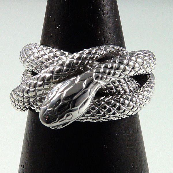 Ｋ10WGスネークリング K10WGスネークリング指輪開運白蛇リングシグニティー