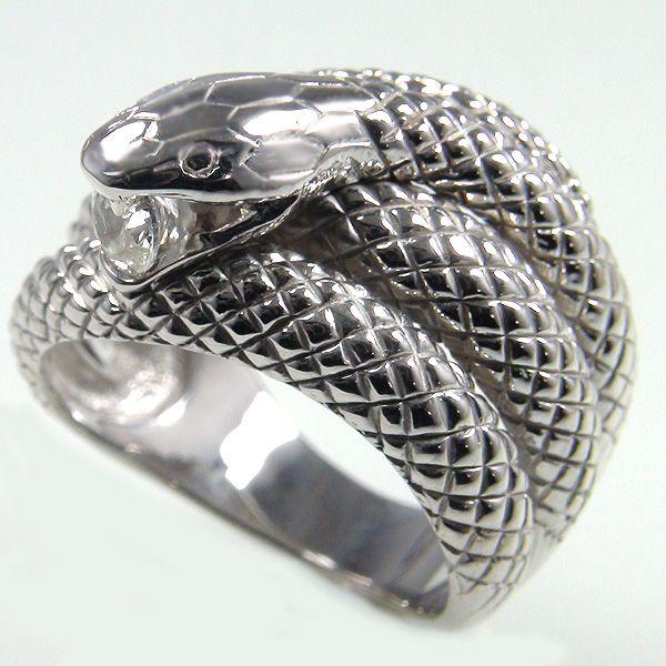 Ｋ10WGスネークリング K10WGスネークリング指輪開運白蛇リングシグニティー