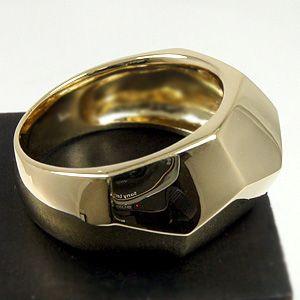 K18男性18金ゴールドメンズリング指輪刻印入り保証書付き : ジュエリー