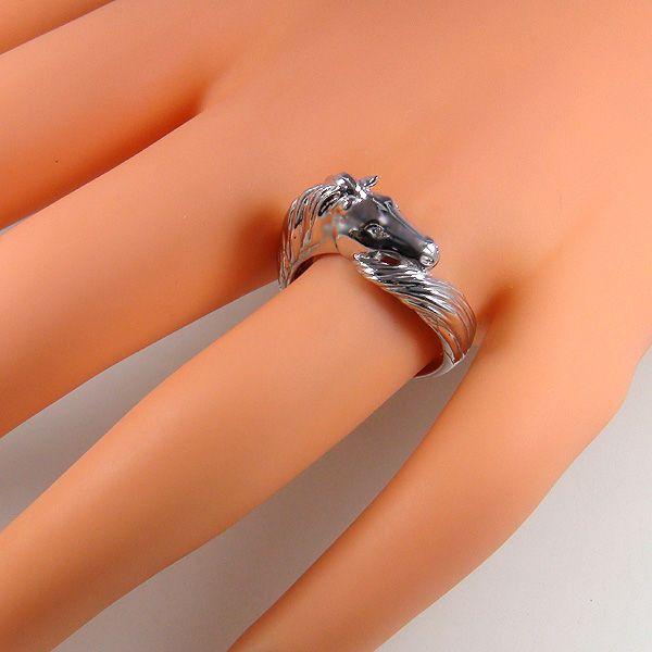 PT900ホースモチーフダイヤモンドプラチナリング 馬のダイヤモンド  