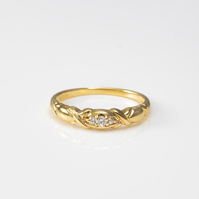 ピンキーリング 指輪 ダイヤ ダイヤモンド レディース K18 18金