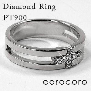 【一部予約販売中】 レディース プラチナ ダイヤ 0.13ｃｔ 指輪 クロス ダイヤモンド リング 指輪