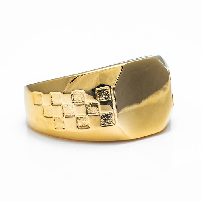 K18印台18金ゴールドメンズリング指輪八角形18K刻印入り保証書付き