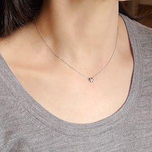 ダイヤモンド ネックレス 一粒 PT900プラチナ レディース ダイヤ 0.2カラット 馬蹄 アズキチェーン 人気の画像