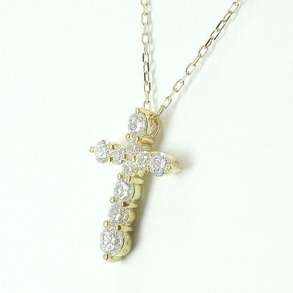 【K18クロス 】スイート10ダイヤ ネックレス K18クロスダイヤモンドネックレス ゴールドスウィート10ダイヤモンド