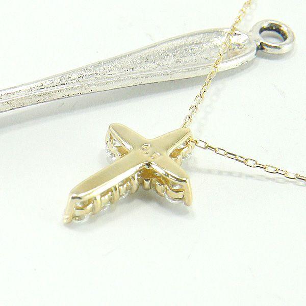 【K18クロス 】スイート10ダイヤ ネックレス K18クロスダイヤモンドネックレス ゴールドスウィート10ダイヤモンド