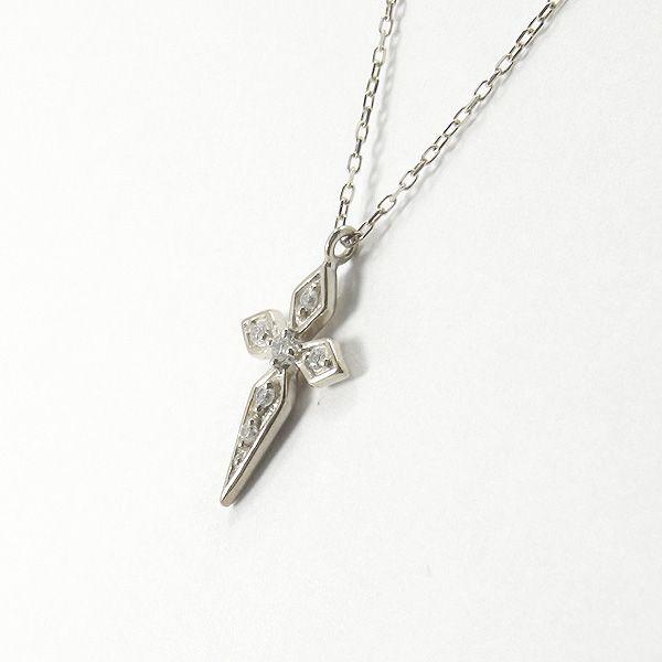 クロスダイヤモンドネックレス プラチナダイヤモンド十字架ペンダント