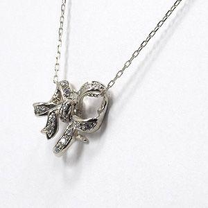 プラチナダイヤリボンモチーフネックレス