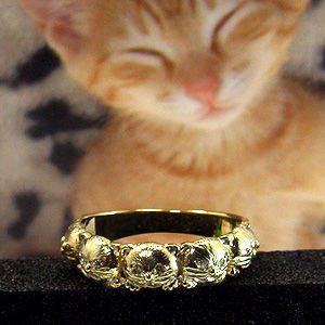 K18金猫ダイヤモンドリング レディースリング ゴールドダイヤモンド指輪の画像