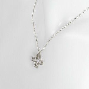 クロスダイヤモンドネックレスプラチナ数付きダイヤモンド十字架
