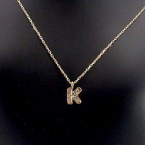 K18イニシャルネックレス ゴールドダイヤモンドネックレス アルファベットペンダントの画像