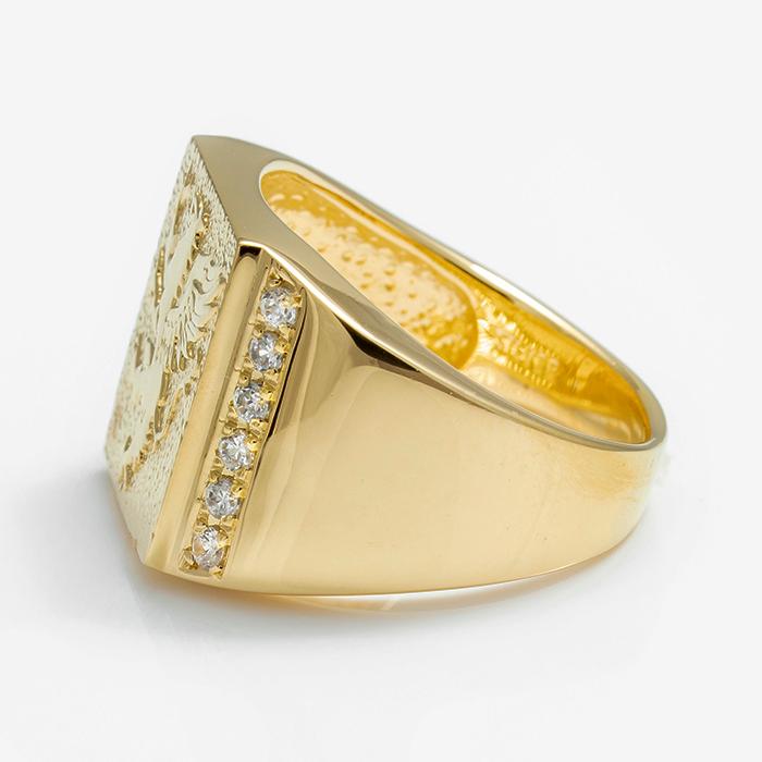 18Kメンズリング18金紋 印台ダイヤモンドK18 指輪 K18天然ダイヤモンド