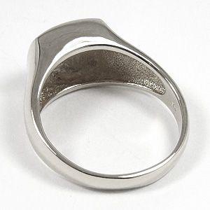 18金指輪印台メンズリング家紋ホワイトゴールド機械彫刻 K18金刻印入り