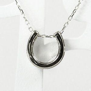 馬蹄ネックレスホースシューPT900プラチナドダイヤモンドネックレスペンダントの画像
