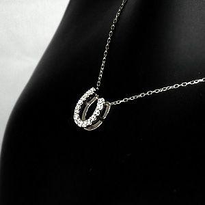 馬蹄ネックレスホースシューPT900プラチナドダイヤモンドネックレスペンダントの画像