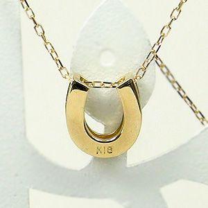 馬蹄ネックレスホースシューK18ゴールドネックレスペンダント