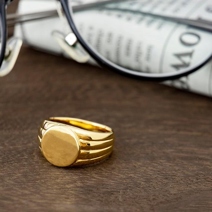 K18印台ゴールドリング 18号 1398K2501 K18印台ゴールドリング 18号