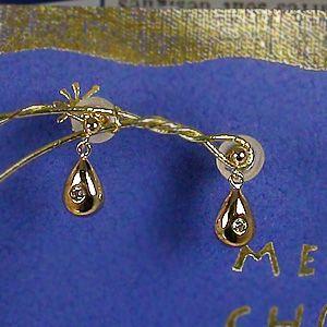 ドロップダイヤモンド揺れるスタッドピアスイエローゴールドK18YG