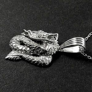 ダイヤモンド プラチナ メンズ ネックレス ドラゴン 龍 0.005ｃｔ ペンダント ＰＴ900 竜の画像