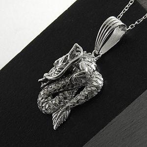 ダイヤモンド プラチナ メンズ ネックレス ドラゴン 龍 0.005ｃｔ ペンダント ＰＴ900 竜の画像