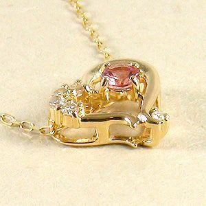 5月誕生石ハートモチーフエメラルドペンダントネックレスK18ゴールド