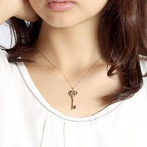 ペンダントネックスダイヤモンド鍵キーモチーフジュエリーホワイト