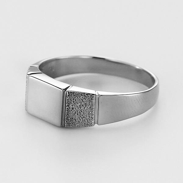 18金 メンズ リング ホワイトゴールド 指輪 印台 K18WG メンズリング