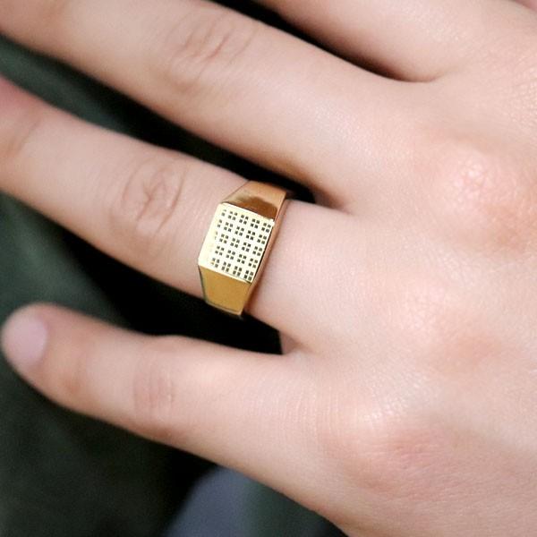 数量限定 18金 印台 リング メンズ 男 指輪 K18 ゴールド 金 人気 【HOV1743947664】(61180円)