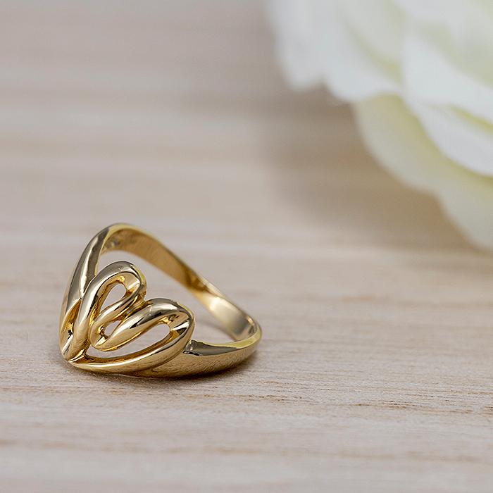 18金リング ハートモチーフ 18金テーパーバゲット ハートリングk18指輪