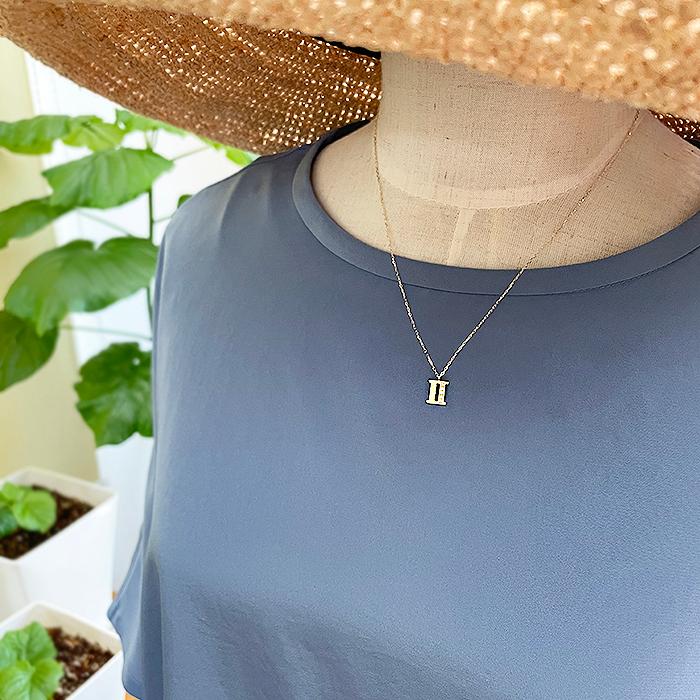 ローマ数字2 18金 ゴールド レディース ダイヤモンドK18ネックレス