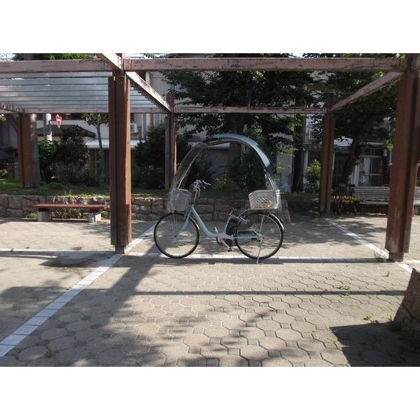 自転車 風よけ 雨除け 日よけ 飛沫よけ コロナ除け 防寒対策 カッパ ポンチョ 雨具 屋根 グッズ 紺色生地 後カゴ NKK |coropokkuru|03