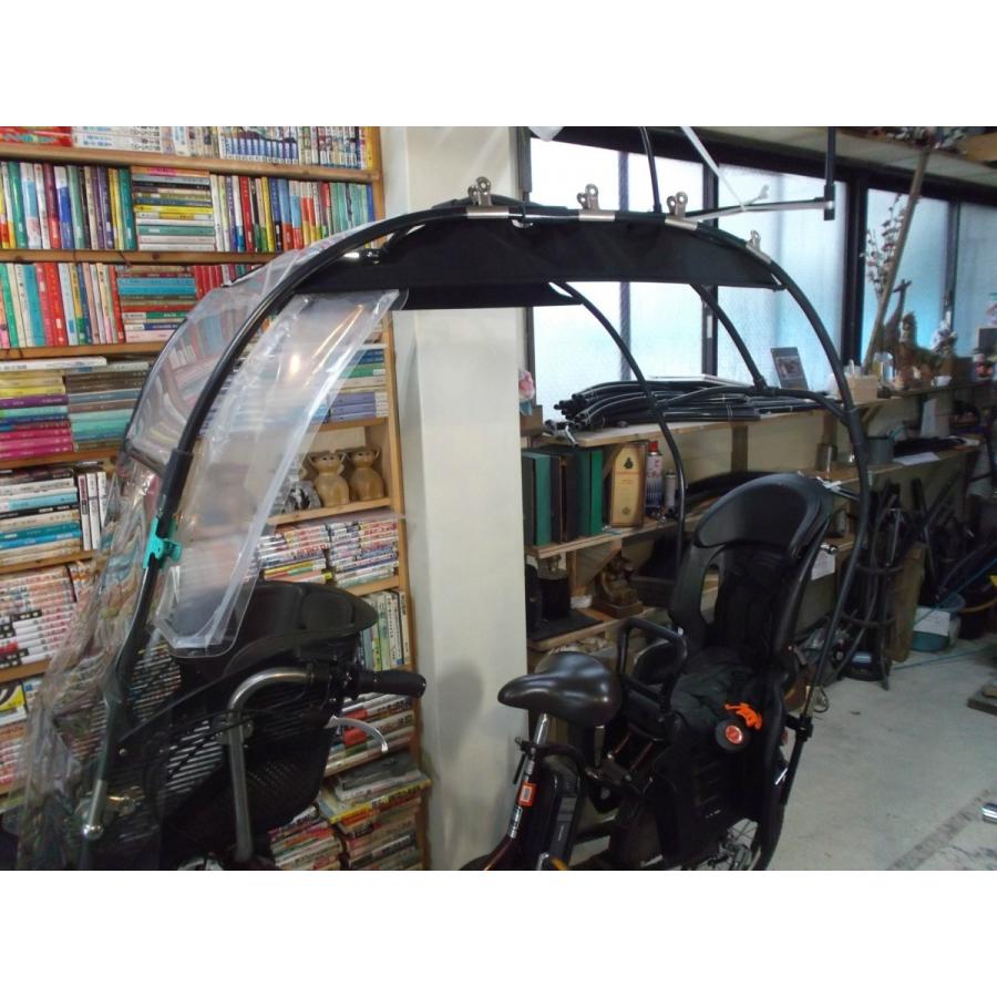シニア 高齢者 日よけ UV カット グッズ 用品 雨除け 暑さ除け 屋根 パーツ 3輪電動アシスト 自転車 濃紺色 3SXK_2