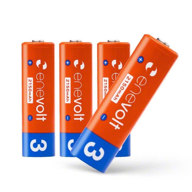 充電池 単3 単三 セット 4本 エネボルト 乾電池 充電式電池 防災グッズ 携帯扇風機 エアコン リモコン 充電池 大容量 2150mAh 単3電池 単三電池 防災 | enevolt | 20