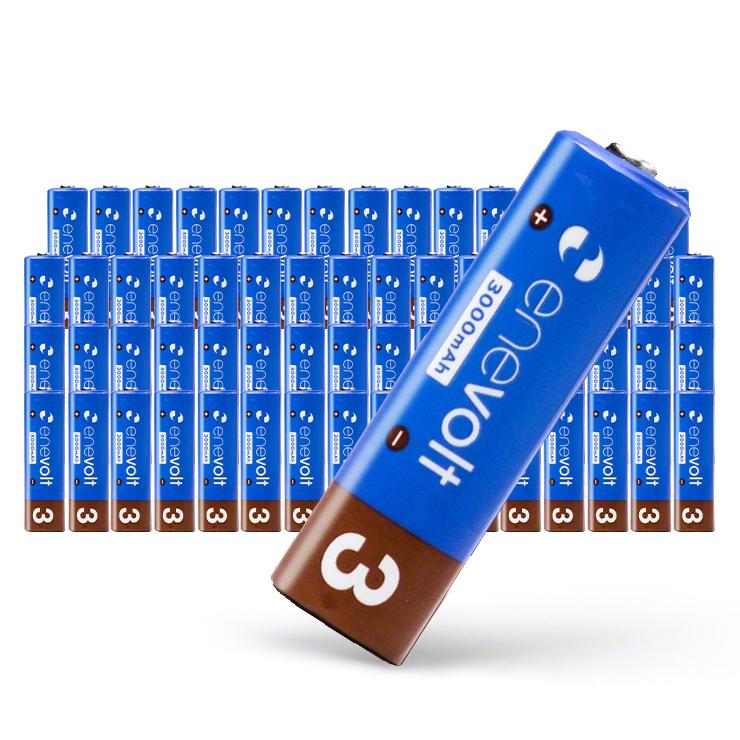 充電池 単3 単三 セット 64本 エネボルト ニッケル水素充電池 3000mAh 単3タイプ 乾電池 充電式 大容量 充電器 単3電池 単三電池 カラー 60本以上 防災 | enevolt | 20