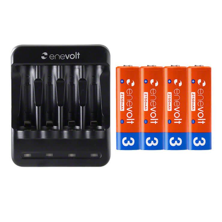 『累計販売数520万本』 充電池 単3 単三 充電器 セット 4本 ケース付 ニッケル水素対応 防災 USB 単3形 単4形 単三形 単四形 兼用 乾電池 enevolt 車中泊 | enevolt | 20
