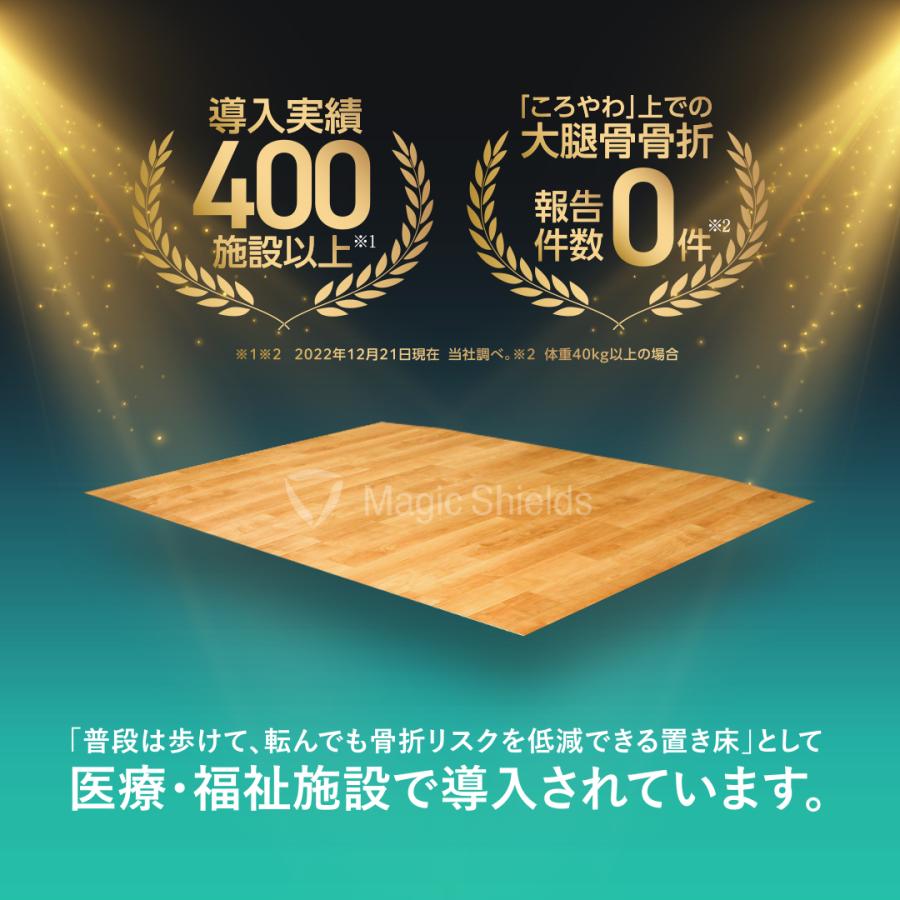 おくだけ ころやわ (225cm × 120cm) 【転倒予防学会推奨品認定】車いす・歩行器ご利用の方にもおすすめ 個室や特別室に最適 転倒骨折対策　介護・医療機関向け