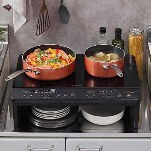 おしゃれアイリスオーヤマ 2口 IHクッキングヒーター 100V 工事不要