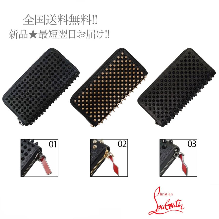 Christian Louboutin Louboutin クリスチャン ルブタン 長財布 Panettone 財布 Wallet スパイク Black D606 Christian ユニセックス レディース D606 シートラスト メンズ D606 新品 純正半額