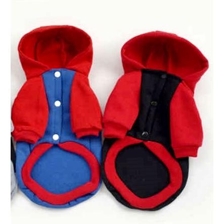 ドッグウエア スーパーマンロゴ 裏起毛 パーカー 犬服 ブルー ブラック