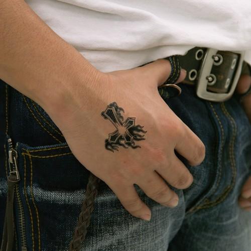 タトゥーシール 炎と十字架 B141 コスプレ通信 通販 Yahoo ショッピング