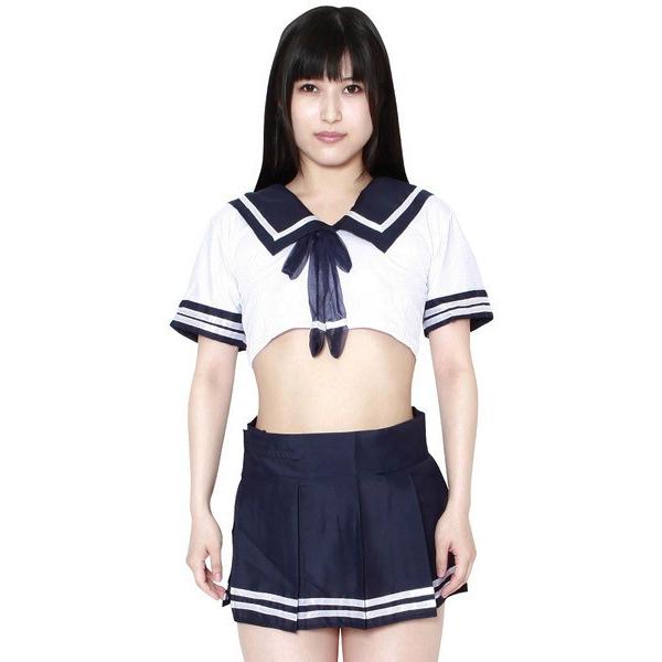 女子高生制服コスプレイベント エロコス セーラー服E ネイビー コスプレ 可愛い 制服 スクール