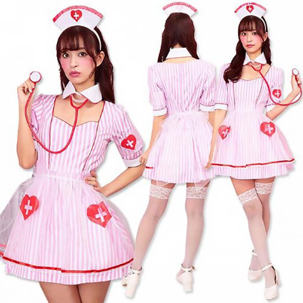 コスプレ ナース ピンクソーダナース 看護師 制服 セクシー 衣装 コスチューム ハロウィン 仮装 可愛い 看護婦 白衣 医者 女医 ドクター ...