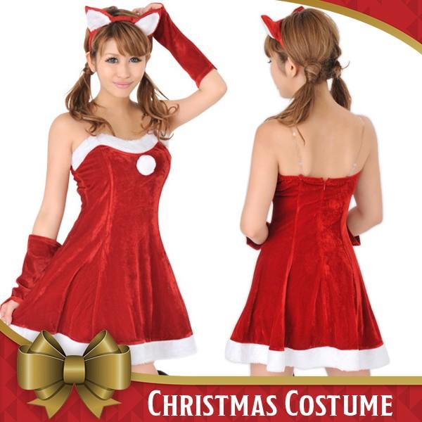 キュートな猫耳とグローブ付きサンタ衣装 コスプレ 可愛い クリスマス サンタ トナカイ パーティー イベント アニメ アイドル 大人 コスチューム セクシー N コスプレ通信 通販 Yahoo ショッピング