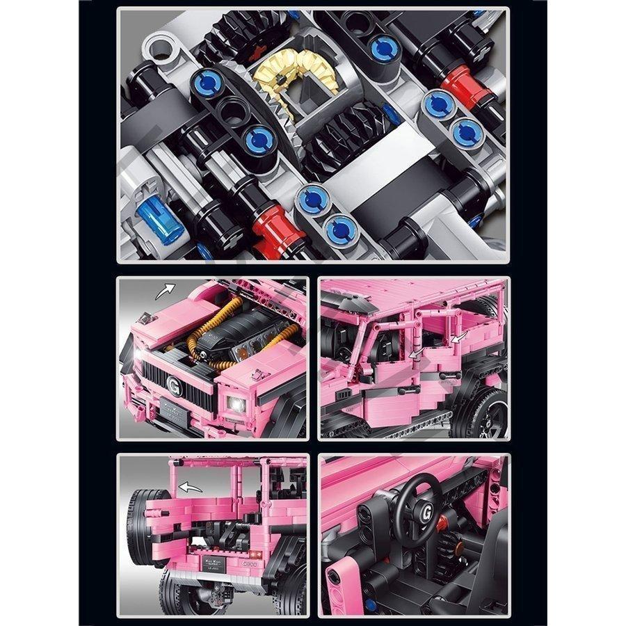 レゴ テクニック 互換品 Gクラス風 ピンク G800 ジープ オフロード車 MOC ブロック 車 メルセデスベンツ クリスマス プレゼント｜coscosstore｜05